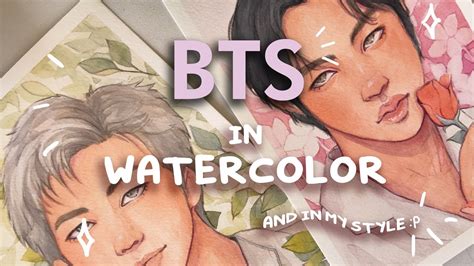 Painting BTS members in watercolor🎨 ★ Paint with me - YouTube