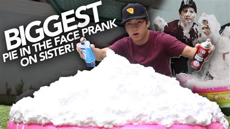 BIGGEST PIE FACE PRANK ON SISTER | Ranz and Niana - YouTube