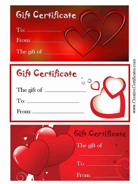 Valentine's Gift Certificates