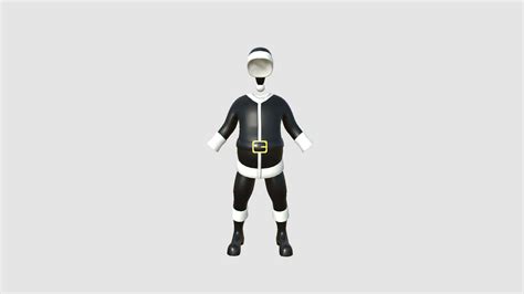 Santa Claus Costume 06 - Black Cartoon 3D Model by gsommer