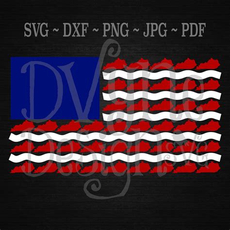 Kentucky American Flag SVG Digital Cut File for Silhouette and - Etsy