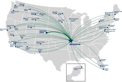 Frontier Airlines Flight Route Map