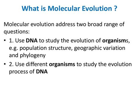 Molecular evolution