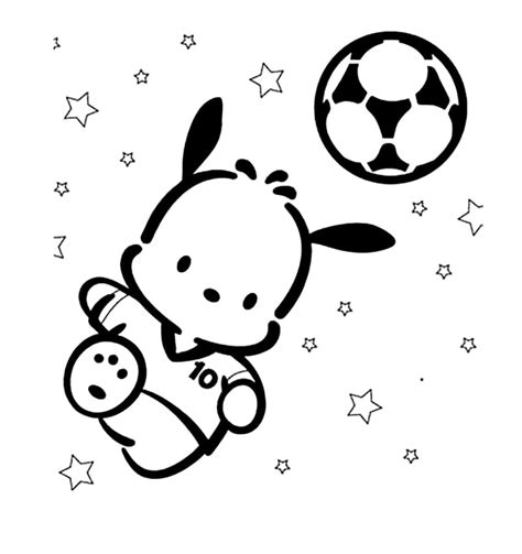 Pochacco Playing Soccer coloring page | Hello kitty colouring pages, Hello kitty coloring, Cute ...