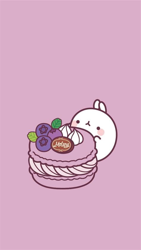 Molang with purple macaron | Mèo ú pusheen, Anime, Dễ thương | Molang ...