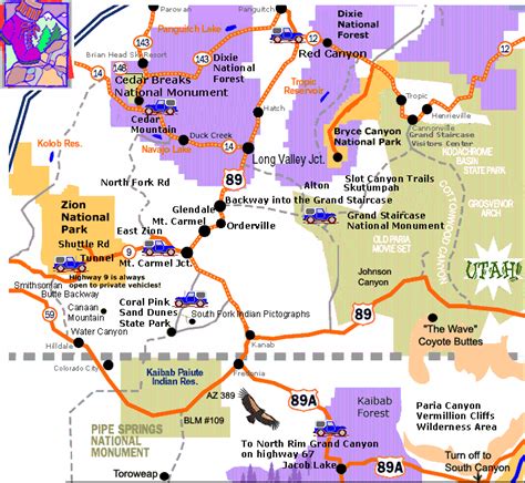 Directions Bryce Canyon - Mileage Bryce Canyon - Bryce Canyon directions