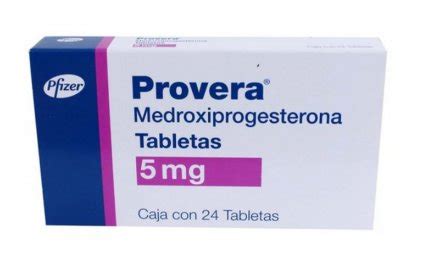 Provera medroxyprogesterone 5 mg 24 Tabs - Mexico pharmacy drugs