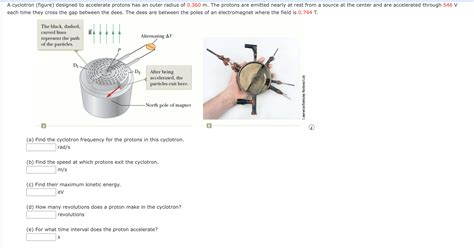 Solved (a) Find the cyclotron frequency for the protons in | Chegg.com