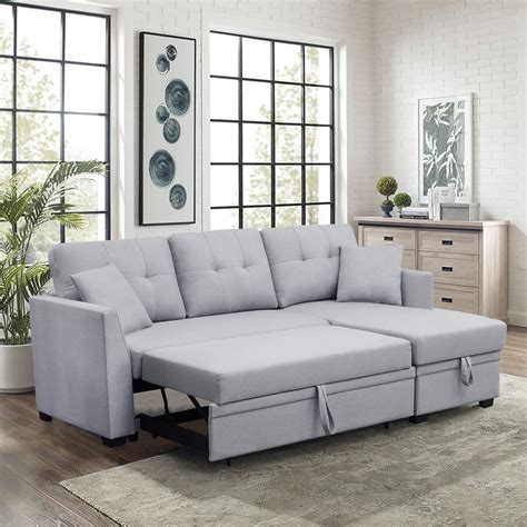 Buy Reversible Sectional er Sofa with Pull Out Couch Sofa Bed & Storage ...