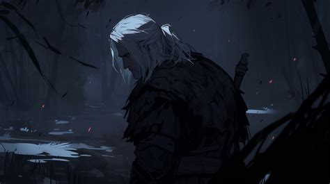 The Witcher Geralt of Rivia AI Art Wallpaper, HD Artist 4K Wallpapers ...