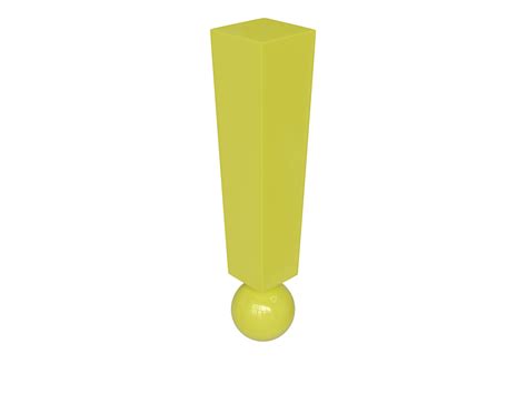 Yellow exclamation mark. 3d render. 16654055 PNG