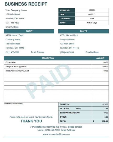 Business Receipt Template | 15+ Free Word, Excel & PDF Formats