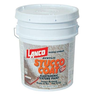 Lanco Stucco Coat Color 5 Gal. Acrylic Ultra White Interior/Exterior Paint-ST740-2 - The Home Depot