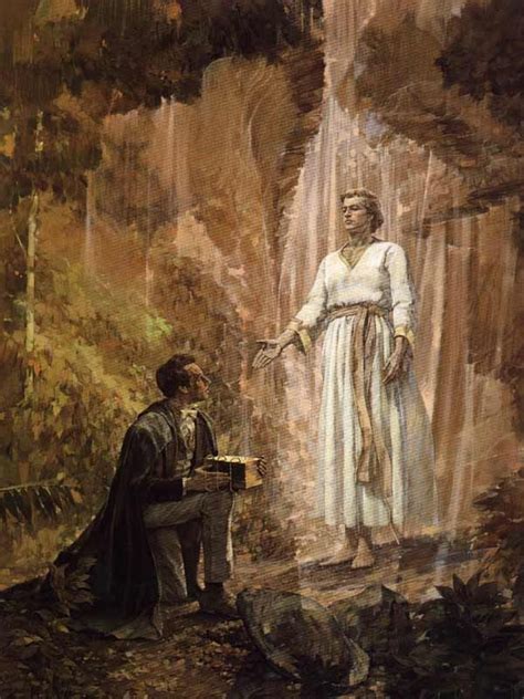 Moroni appears to Joseph Smith with the gold plates | Joseph smith, Book of mormon, Angel moroni