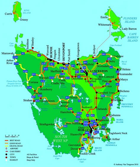 Map of Tasmanian major roads | Tasmania road trip, Tasmania, Tasmania travel