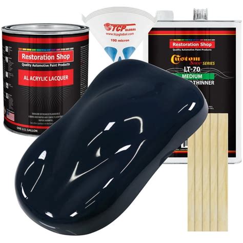 Restoration Shop - Midnight Blue Acrylic Lacquer Auto Paint - Complete Gallon Paint Kit with ...