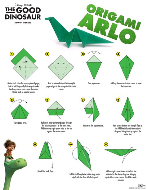 TheGoodDinosaurArloOrigami.pdf | Kids origami, Origami crafts, Cute origami