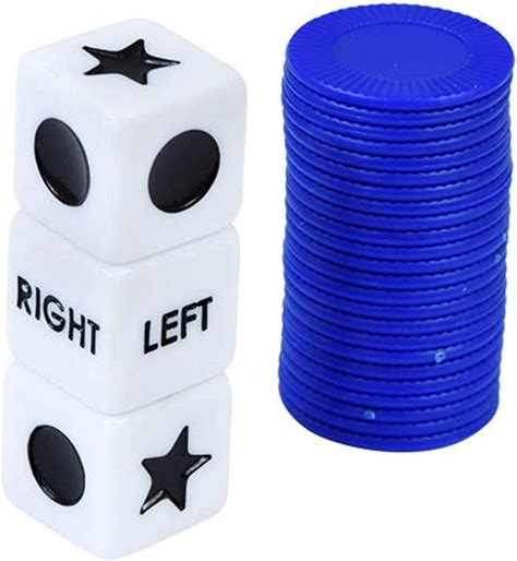 a-r Funny Left Right Center Dice Game - Innovative Left Right Center Game,with 3 Dices and 24 ...