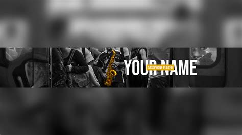 Free Saxophone YouTube Banner Template | 5ergiveaways
