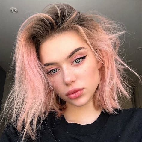 Peach hair image by Riley on style | Pink hair, Pastel pink hair