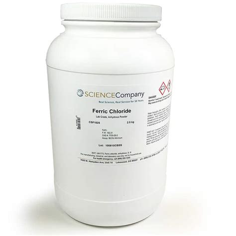 Anhydrous Lab Grade Ferric Chloride, 2.5kg for sale. Buy from The Science Company.