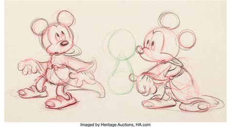 Fantasia Mickey Mouse Character Design Drawing by Fred Moore | Lot #95036 | Heritage Auctions