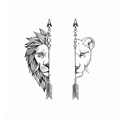 Simply Inked Lion & Lioness Couple Semi Permanent Tattoo at Rs 499 ...