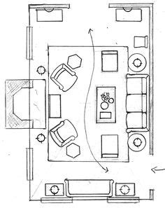 13 Living Room Furniture Layouts Described with Floor Plan Illustrations | Living room furniture ...