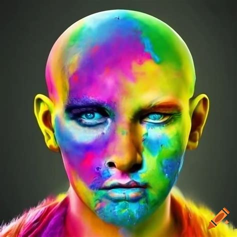Surreal colourful face