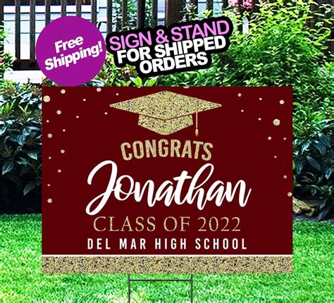 Graduation Yard Sign, Class of 2023 Lawn Sign, FREE SHIPPING, High ...