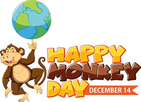 Monkey day text for banner or poster design 13763747 Vector Art at Vecteezy