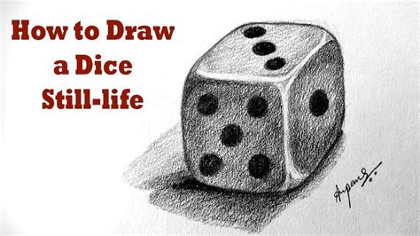 Miniature Still-life Drawing / How to Draw a Dice 🎲 | Schets, Dobbelsteen