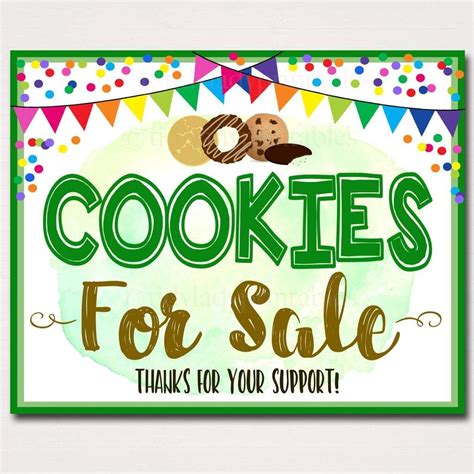 Cookie Booth Sign, Cookies Sold Here Printable | Girl scout cookies booth, Fun cookies, Girl scouts