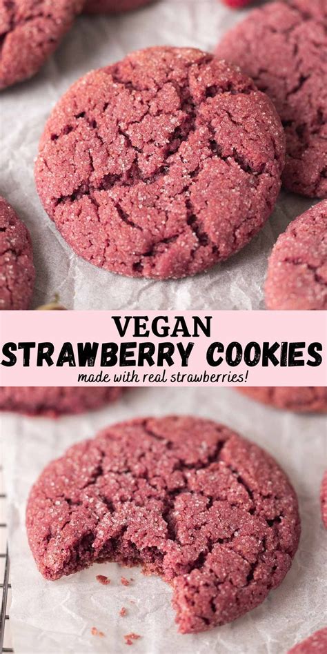 Strawberry Sugar Cookies (vegan) | Vegan baking recipes, Vegan cookies ...