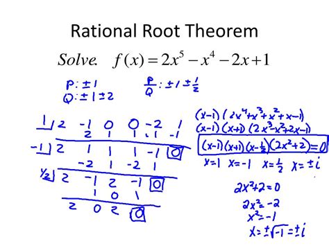 PPT - Rational Root and Complex Conjugates Theorem PowerPoint ...