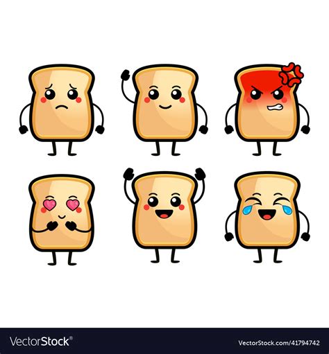 Cute loaf bread character Royalty Free Vector Image