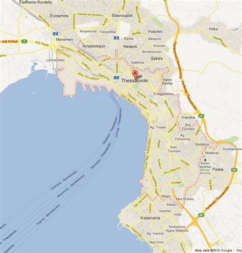 Map of Thessaloniki Greece