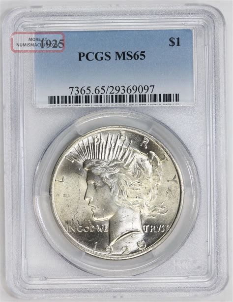 1925 Peace Silver Dollar Ms 65 Pcgs (9097)