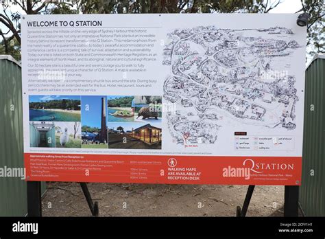 Welcome to Q Station information board at the entrance to the ...