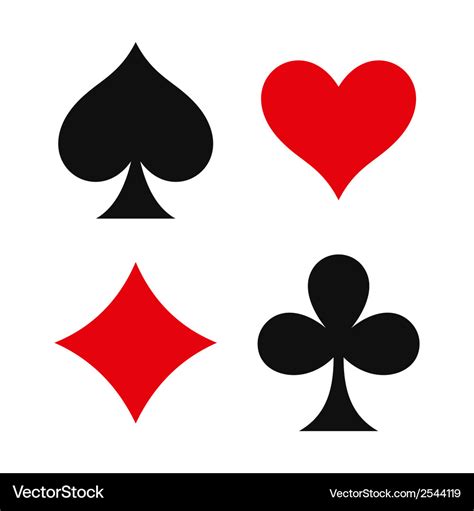 Card suit symbols Royalty Free Vector Image - VectorStock