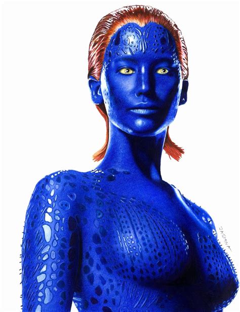 Drawing Jennifer Lawrence as Mystique by JasminaSusak on DeviantArt