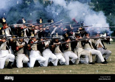 French Napoleonic Infantry, 1815 musket muskets rifle rifles volley firing smoke gunpowder foot ...