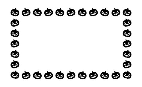 Rectangle Jack O Lantern Pumpkin Halloween Frame Border Silhouette. Social Media Post Card ...