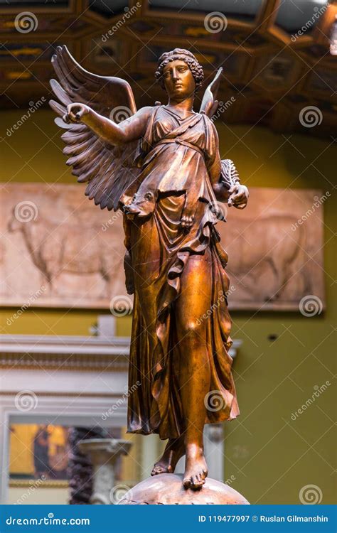 Nike Goddess of Victory Statue on the Victoria Monument Ancient Sculpture Editorial Photography ...