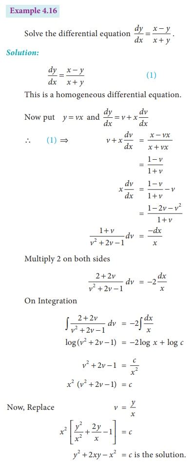 Homogeneous Differential Equations: Solved Example Problems - with ...