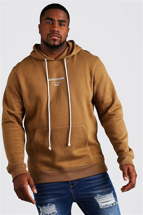 Big & Tall MAN Official Hoodie With Drawcord | Boohoo | Clothes for big ...