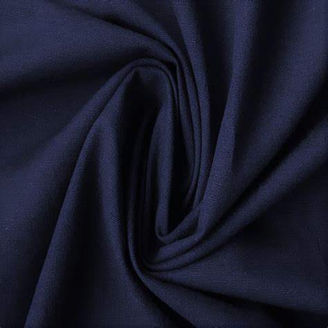 Navy Blue Cotton Linen Fabric By The Yard Decorative Linen | Etsy