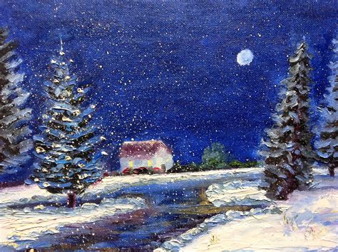 Snow Painting, Winter Painting, landscape painting, woods painting ...