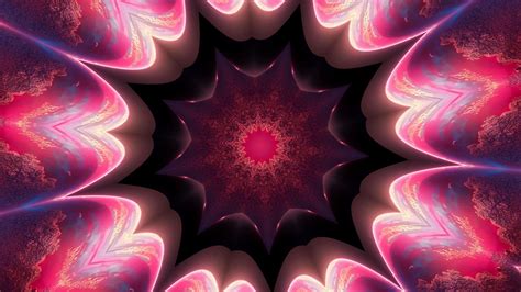Pink Fractal Rays Shine Red Pattern Abstraction HD Abstract Wallpapers | HD Wallpapers | ID #112445