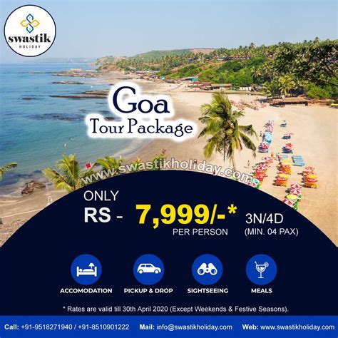 Goa Tour Package - 3N 4D in 2020 | Tour packages, Holiday tours, Tours